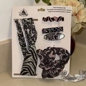 Disney Wild Print Hair Accessory Set - Black, Pink, Gray